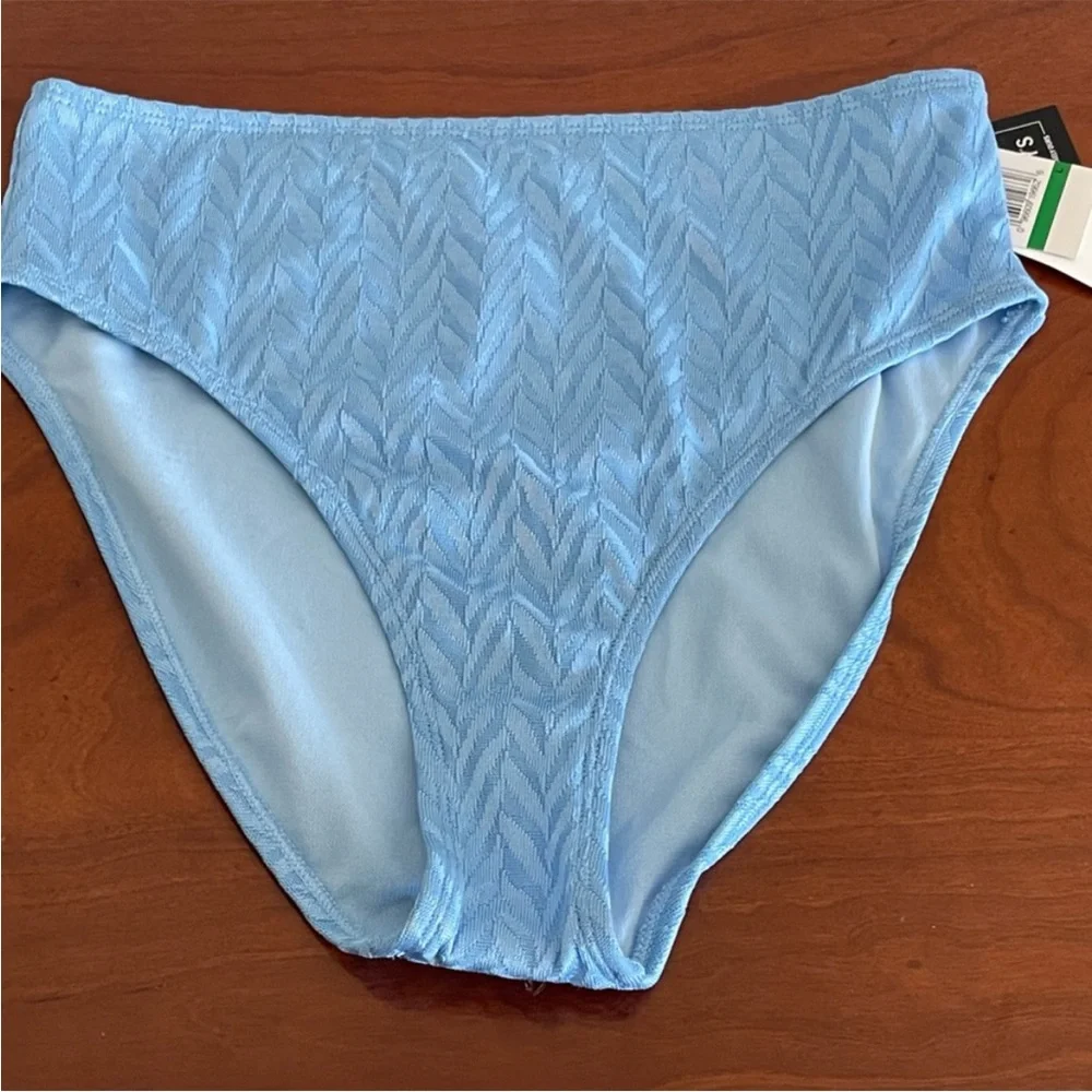 Salt + Cove Light Blue Textured Tie-Front Bikini Set